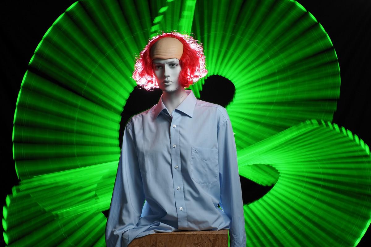 Puppe mit Lightpainting